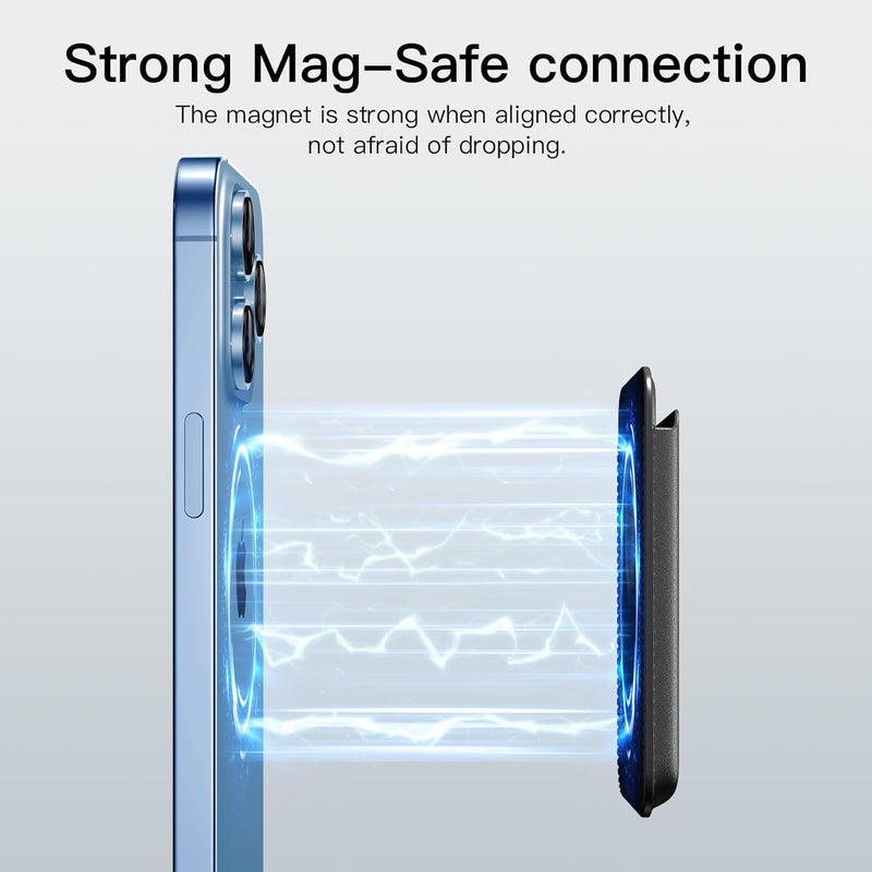 ZoyiNsgu Magnetic Wallet Card Holder intended for Apple iPhone with Magsafe, Wallet for iPhone 17 16 15 14 13 12 Pro Max Air Plus Mini Series, Mag 3 Safe Wallet Stick on for Phone Case, Black Pink - Image 4